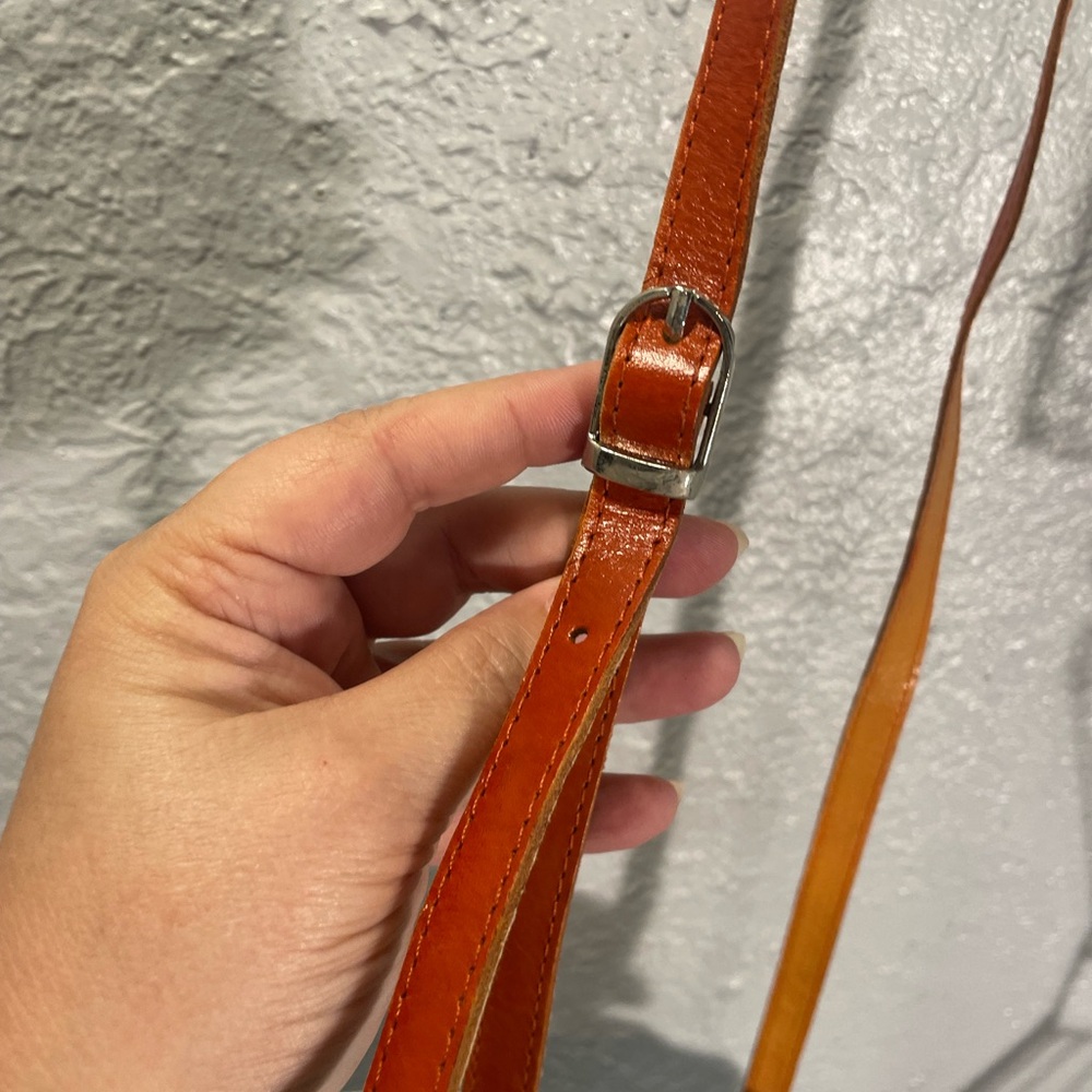 Owl Motif Leather Crossbody Bag - Brown - Picture 4 of 5